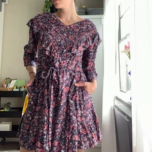 La Vie Rebecca Taylor Toile Floral Ruffle Dress